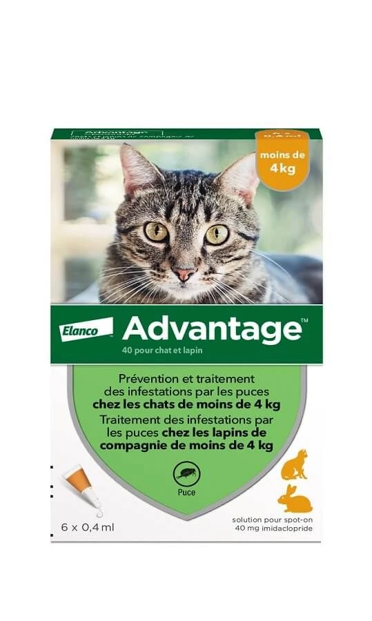 Advantage 40 Chat Et Lapin De 1 à 4 Kg 6 Pipettes 2 Advantage 40 Chat Et Lapin De 1 à 4 Kg 6 Pipettes – Image 2