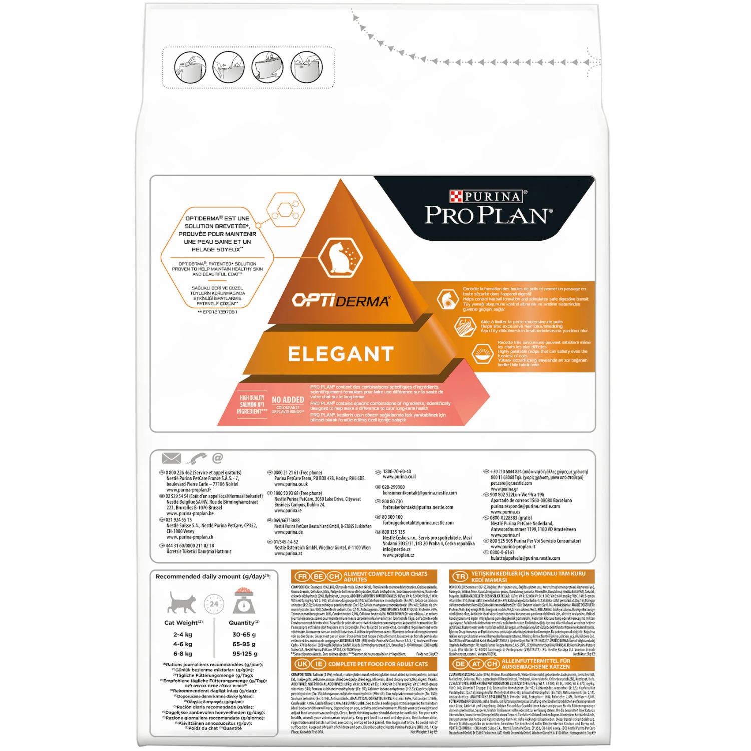 Purina Proplan Optiderma Elegant Chat Adult Saumon 3 Kg 2 Purina Proplan Optiderma Elegant Chat Adult Saumon 3 Kg – Image 2