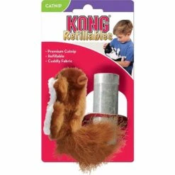 KONG Cat Refillable Squirrel Avec Herbe à Chat Rechargeable