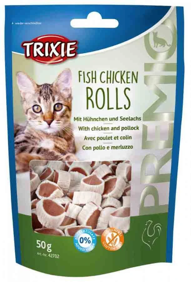 Trixie Premio Fish Chicken Rolls Pour Chat 50 G 1 Trixie Premio Fish Chicken Rolls Pour Chat 50 G