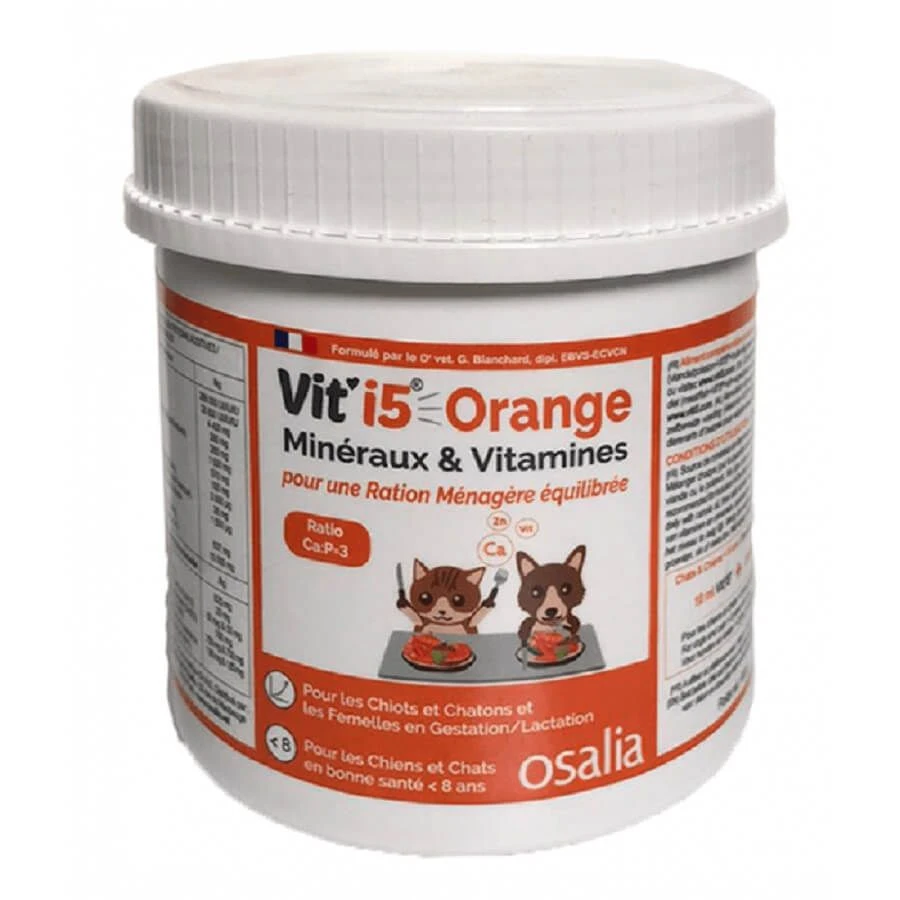 Vit'I5 Orange Poudre Chien Et Chat < 8 Ans 600 G 1 Vit'I5 Orange Poudre Chien Et Chat < 8 Ans 600 G