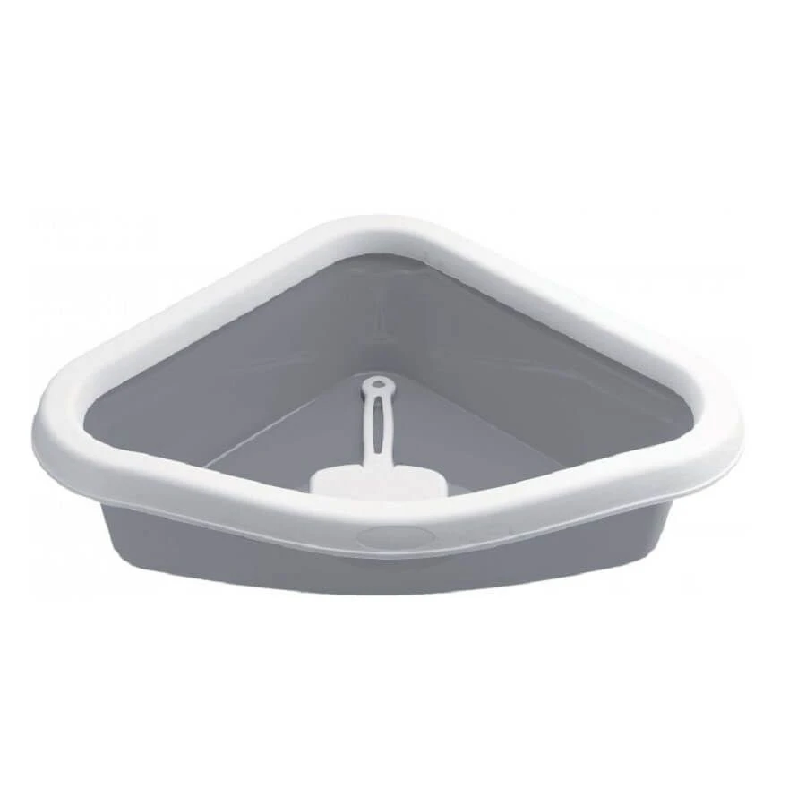 Zolux Bac à Litière D'Angle Corner Gris 1 Zolux Bac à Litière D'Angle Corner Gris
